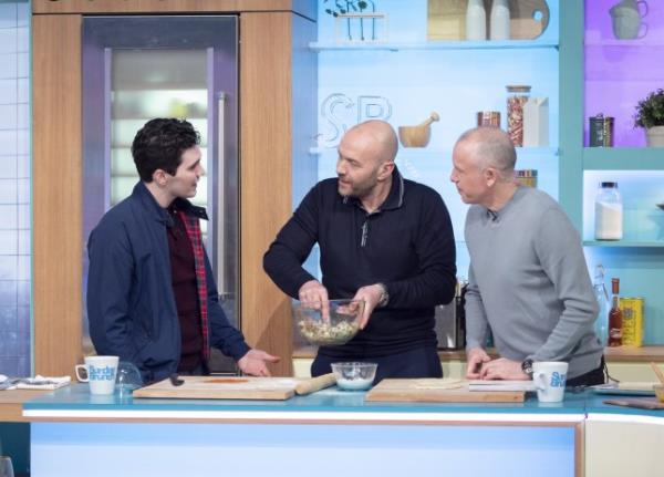 Jack Rowan, Tim Lovejoy and Simon Rimmer on Sunday Brunch in 2020.